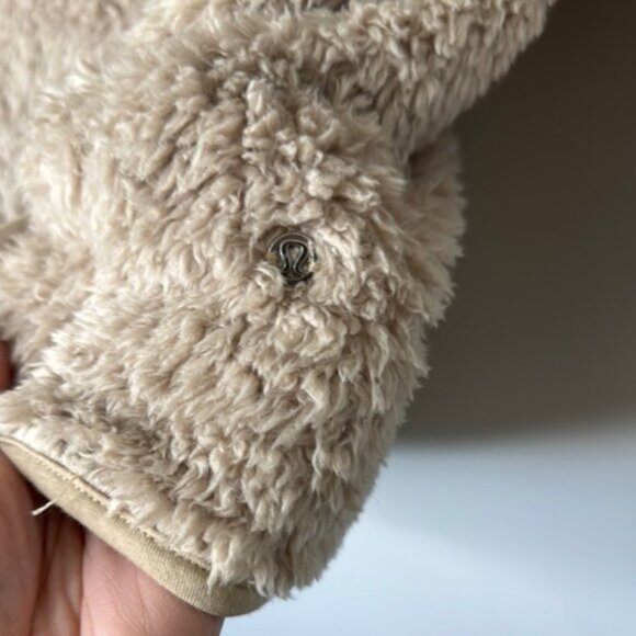 Lululemon Women Oh So Sherpa Full Zip Cozy Beige/Tan Sherpa Jacket Size 12 NWT - Picture 6 of 12